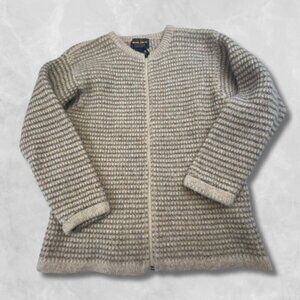 Woolrich Vintage Cardigan Sweater 100% Wool Thick Knit Zip-Up Women's Medium EUC